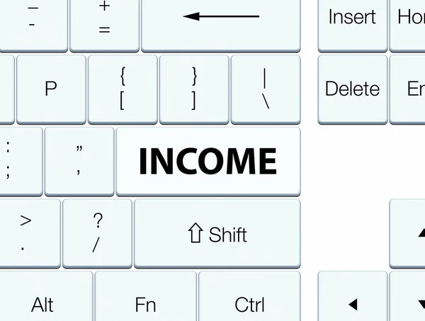 Przycisk klawiatury biały dochodu — Zdjęcie stockowe