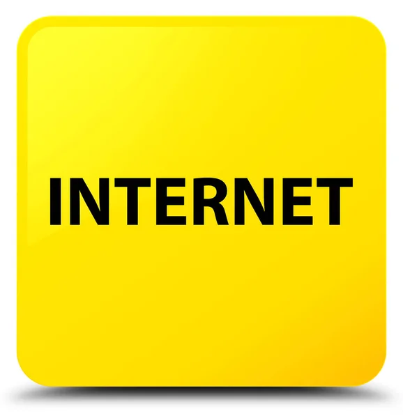 Internet giallo pulsante quadrato — Foto Stock