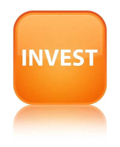 投资特殊橙色方形按钮 — 图库照片