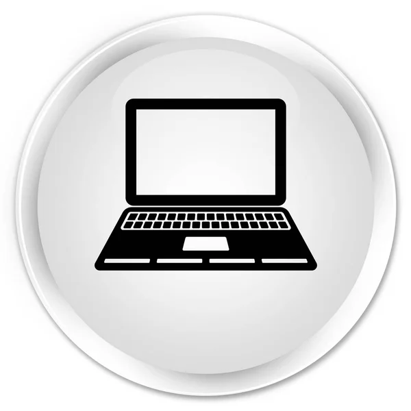 Laptop-Symbol Premium weißer runder Knopf — Stockfoto