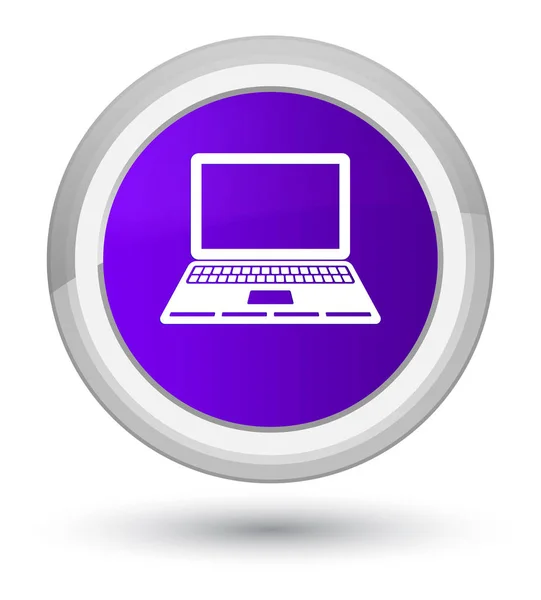 Laptop icon prime purple round button — Stock Photo, Image