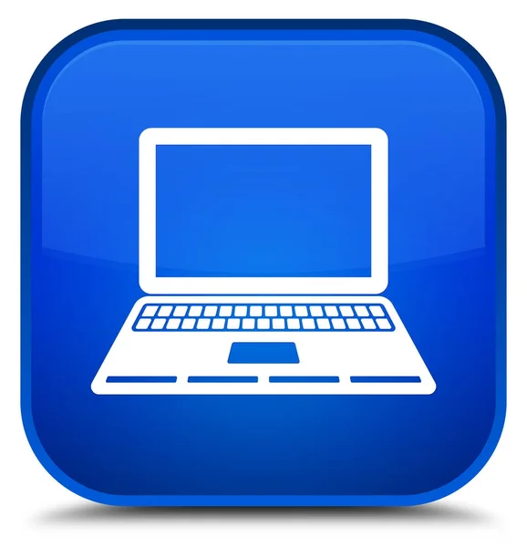 Laptop icon special blue square button — Stock Photo, Image