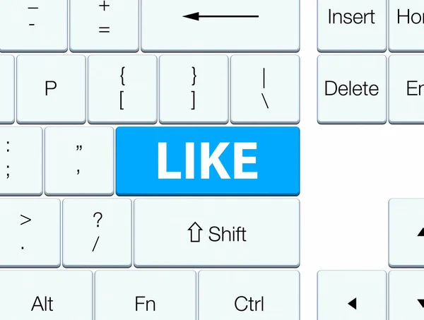 Zoals cyaan blauw toetsenbord knop — Stockfoto