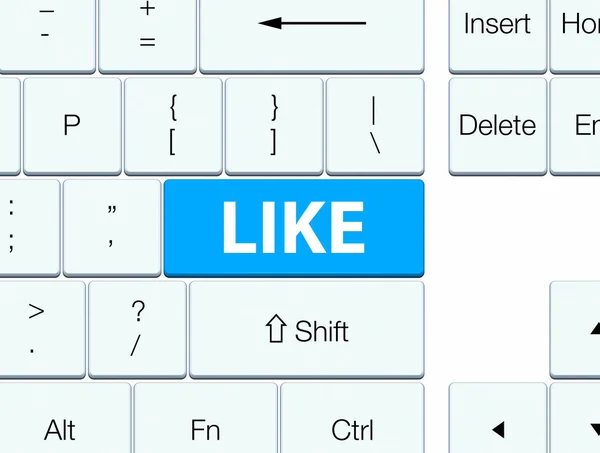 Como o botão azul ciano do teclado — Fotografia de Stock