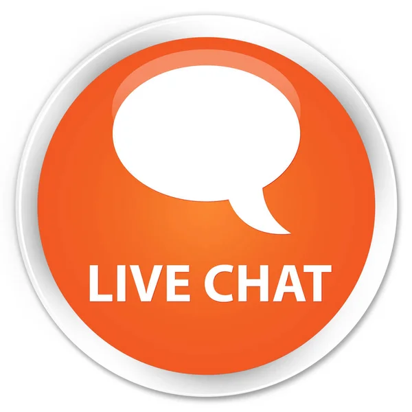 Livechat premium oranje ronde knop — Stockfoto