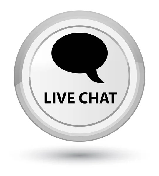 Livechat prime witte ronde knop — Stockfoto