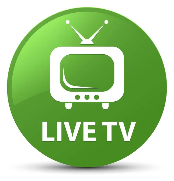 Live tv mjuka gröna runda knappen — Stockfoto