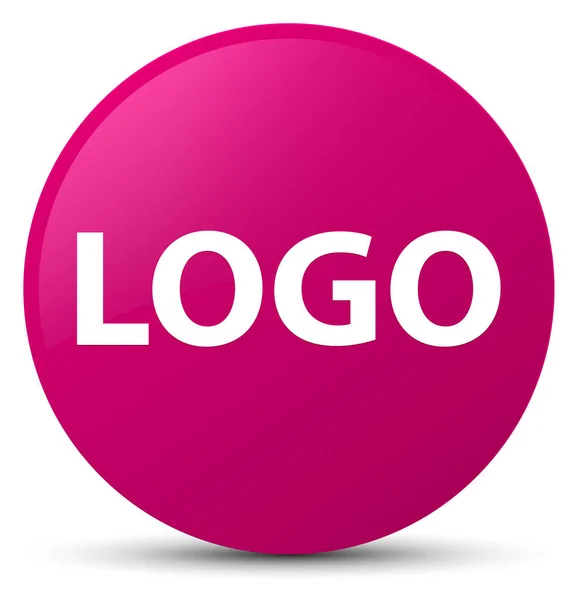 Logo růžové kulaté tlačítko — Stock fotografie