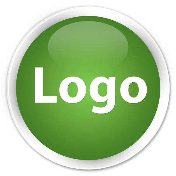 Botão redondo verde macio do logotipo — Fotografia de Stock