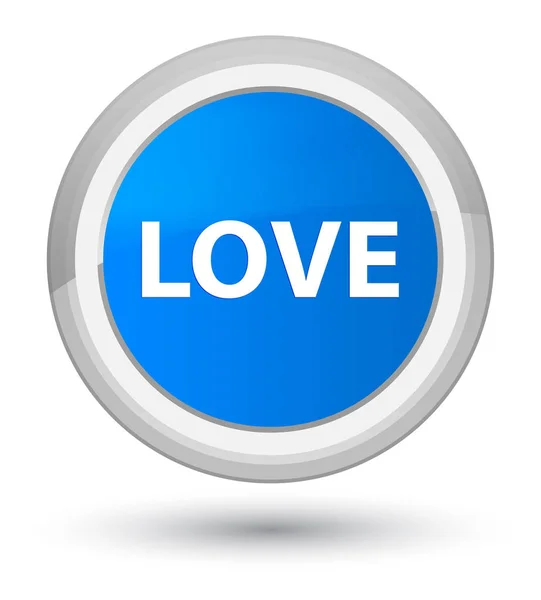 Amor ciano principal botão redondo azul — Fotografia de Stock