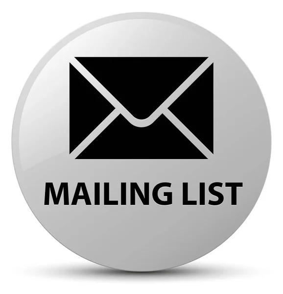 Mailing list pulsante rotondo bianco — Foto Stock