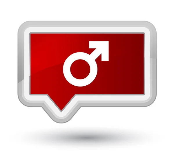 Znak mužského pohlaví ikonu prime červený nápis tlačítko — Stock fotografie