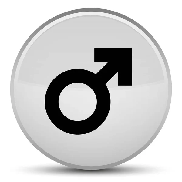 Ícone de sinal masculino botão redondo branco especial — Fotografia de Stock