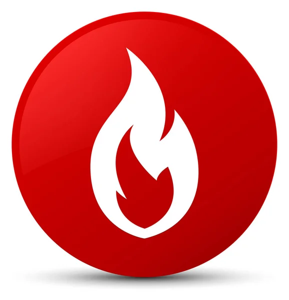 Ogień Płomień ikona czerwony okrągły przycisk — Zdjęcie stockowe