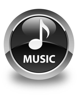 Müzik parlak siyah yuvarlak düğme