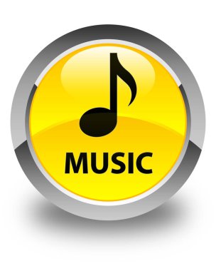 Müzik parlak sarı yuvarlak düğme