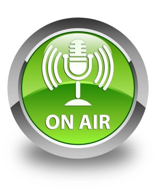 Hava (mikrofon simgesi) parlak yeşil yuvarlak düğmesi