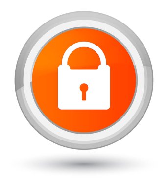 Asma kilit simgesi Başbakan turuncu yuvarlak düğmesine