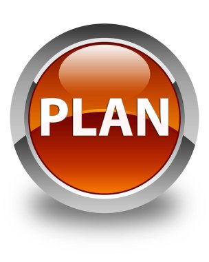 Plan parlak kahverengi yuvarlak düğme