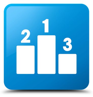 Podyum kutsal kişilerin resmi camgöbeği mavi kare düğme