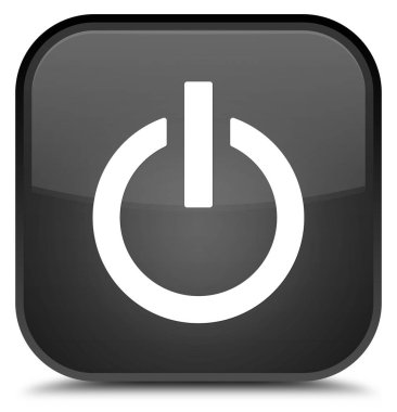 Güç simgesi özel siyah kare düğme