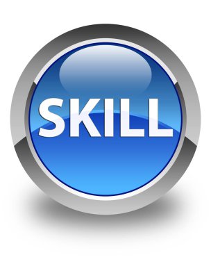 Beceri parlak mavi yuvarlak düğmesi