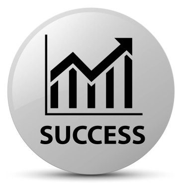 Başarı (istatistik simgesi) beyaz yuvarlak düğmesi