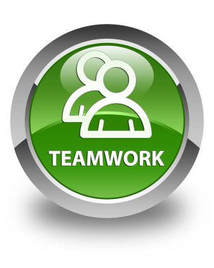 Ekip çalışması (grup simgesi) parlak yumuşak yeşil yuvarlak düğmesi