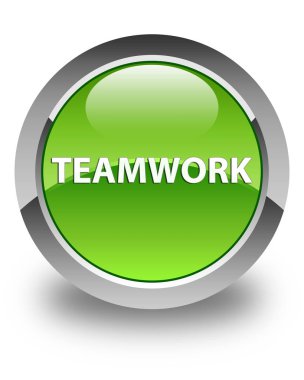 Ekip çalışması parlak yeşil yuvarlak düğme