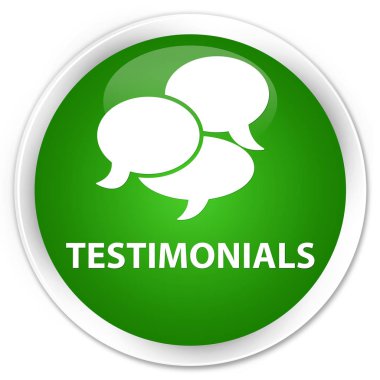 Görüşler (yorum simgesi) premium yeşil yuvarlak düğmesi