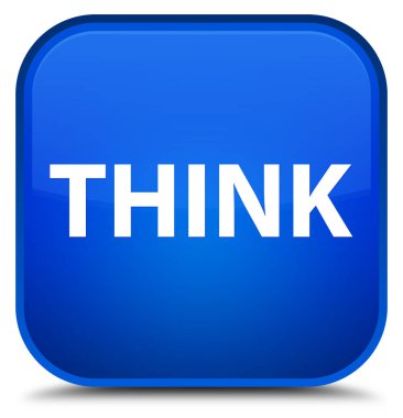 Özel mavi kare düğme düşünüyorum