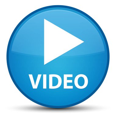 Video özel camgöbeği mavi yuvarlak düğmesi