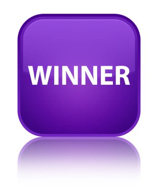 Kazanan özel mor kare düğme