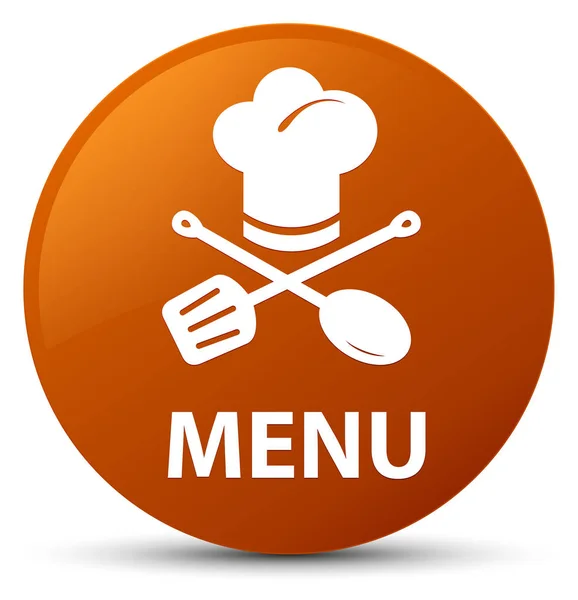 Menu (restaurant pictogram) bruin ronde knop — Stockfoto