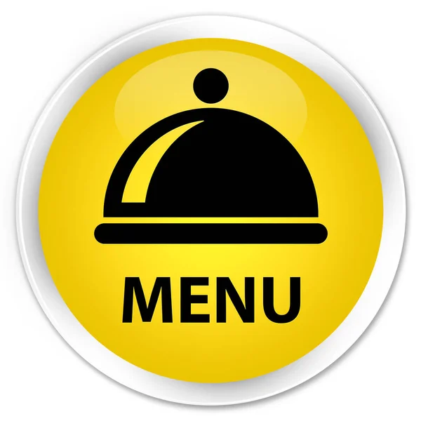 Menu (food dish icon) premium yellow round button