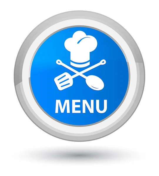 메뉴 (레스토랑 아이콘) 프라임 시안 블루 라운드 버튼 — 스톡 사진