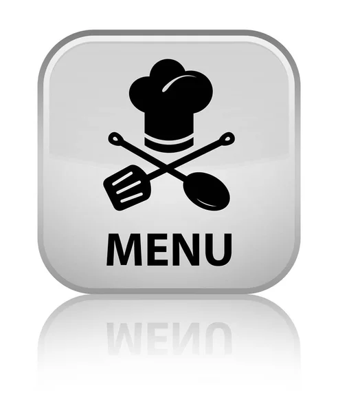 Menü (icon étterem) különleges fehér négyzet gomb — Stock Fotó