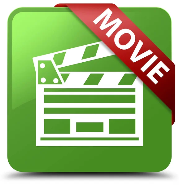 Film (icona clip cinema) morbido pulsante quadrato verde nastro rosso in — Foto Stock