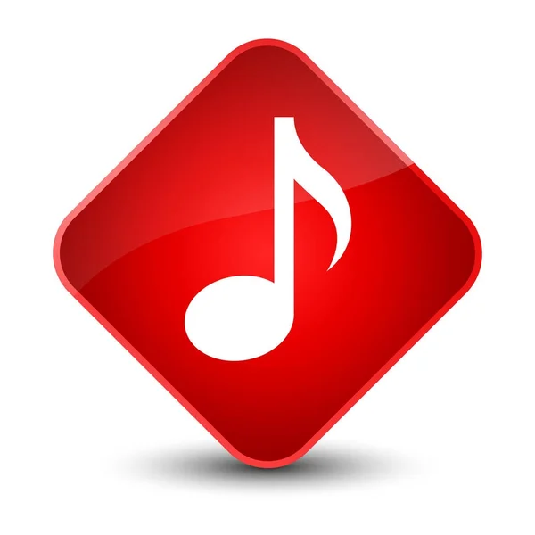 Ícone de música elegante botão de diamante vermelho — Fotografia de Stock