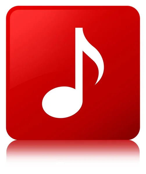 Zene ikon piros négyzet gomb — Stock Fotó