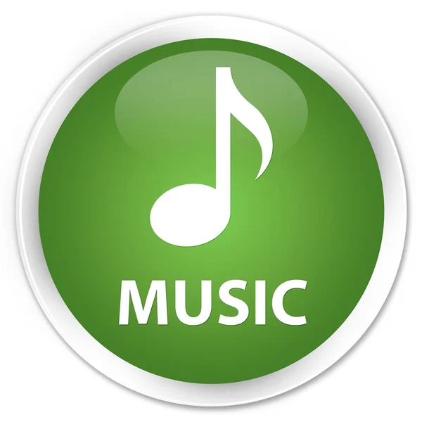 Music premium soft green round button — Stock Photo, Image