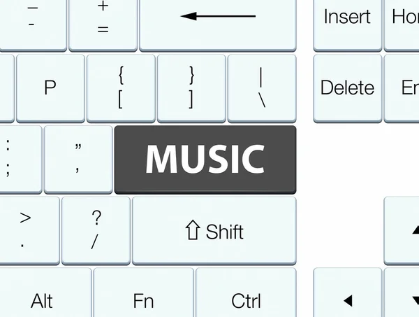 Tecla de teclado preto música — Fotografia de Stock