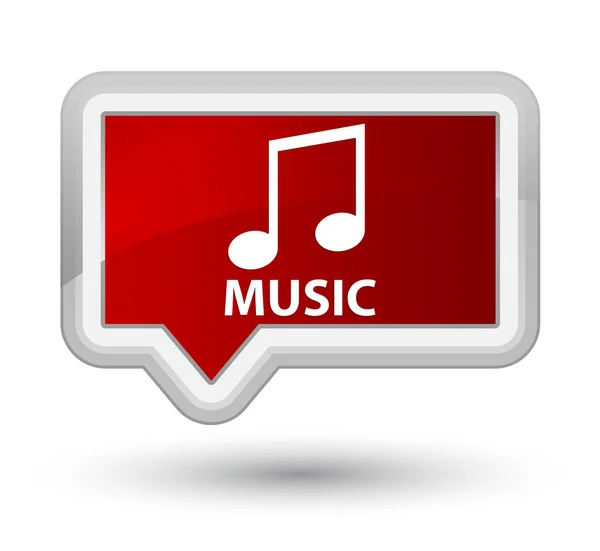 Musica (icona di sintonia) primo pulsante banner rosso — Foto Stock