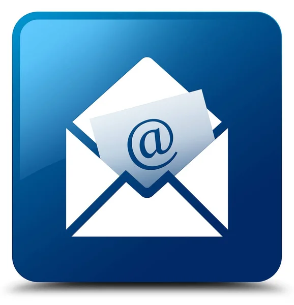 Newsletter ícone de e-mail azul botão quadrado — Fotografia de Stock