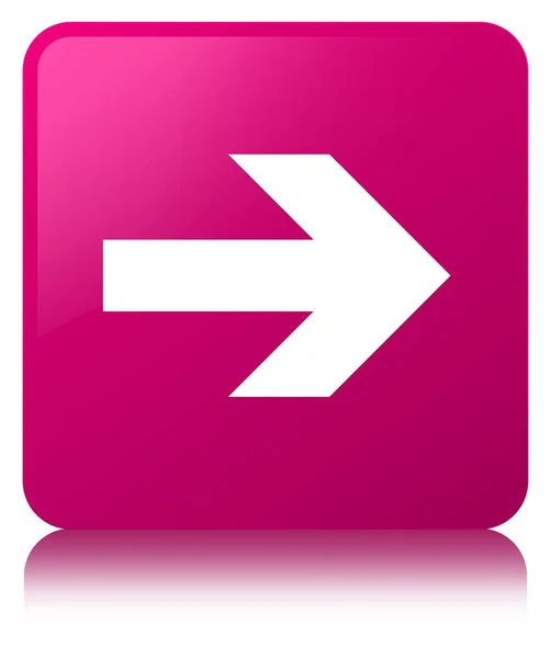 Další šipku ikony růžové čtvercové tlačítko — Stock fotografie