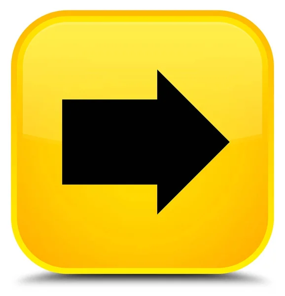 Volgende pijl pictogram speciale gele vierkante knop — Stockfoto