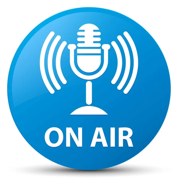 On air (mic icon) cyan blue round button