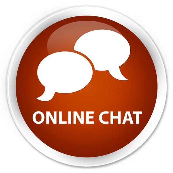 Chat en línea premium marrón botón redondo — Foto de Stock
