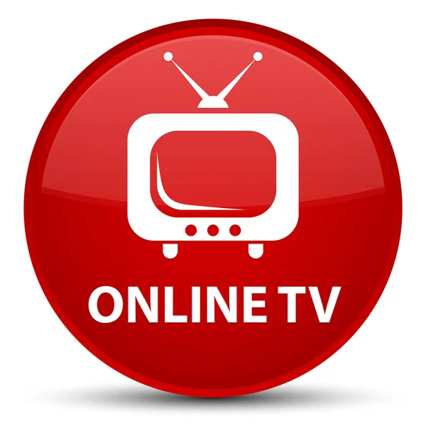 Online tv speciella röda runda knappen — Stockfoto