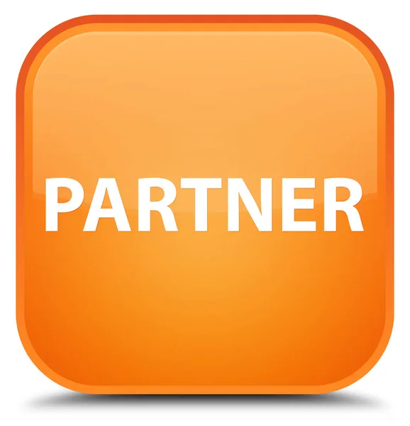 Partner special orange quadratischer Knopf — Stockfoto